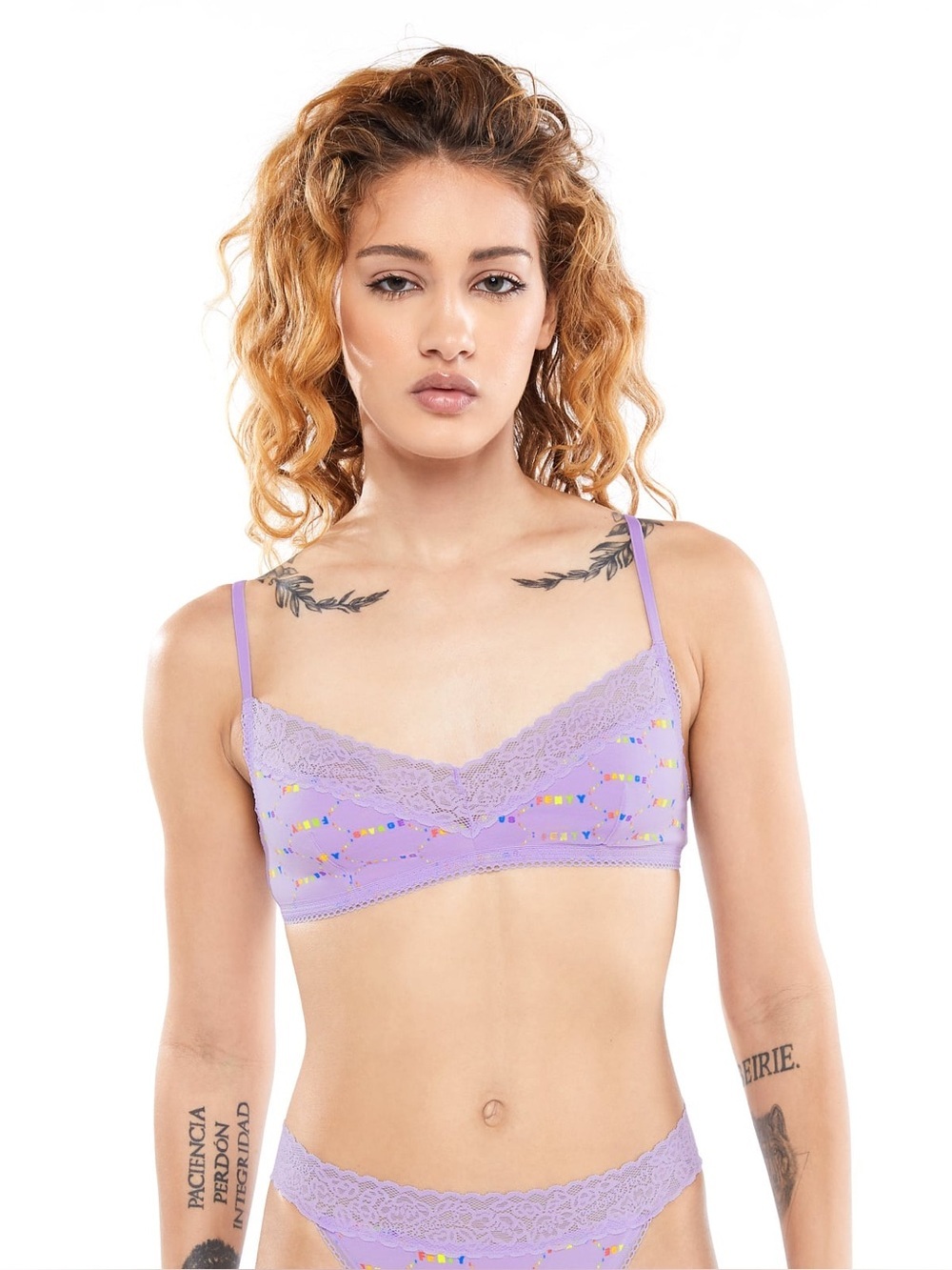Savage X Fenty Cotton Essentials Lace-Trim Bralette Womens Size Medium
